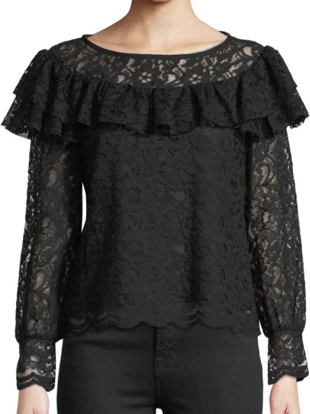Rebecca Taylor Ruffled Lace Top - Picture 4 of 12